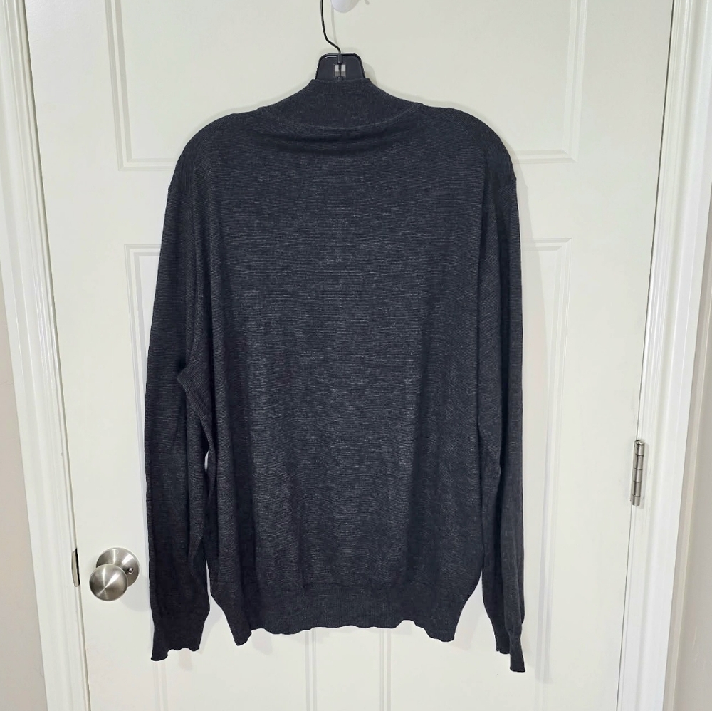 Faherty‎ Reserve 1/4 Zip Sweater Ash Melange Gray Men's XL Coolmax - Picture 2 of 8